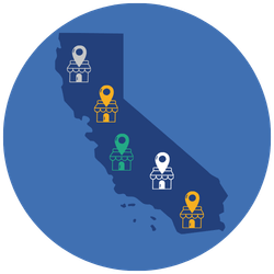 California with icons