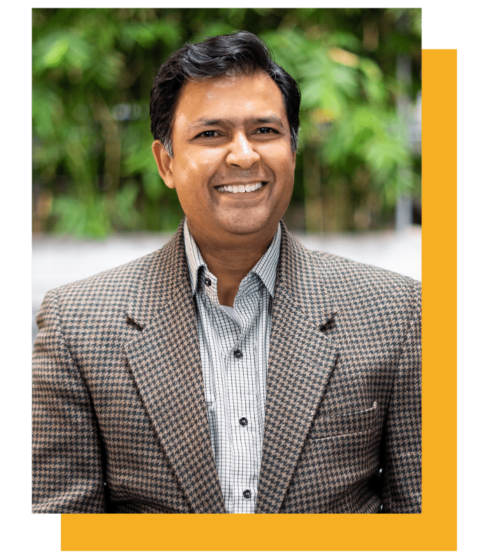 Image with yellow background gunjan siroya, chief solutions officer