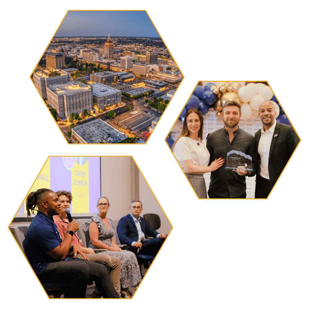 Three hexagons template Accelerate Central California